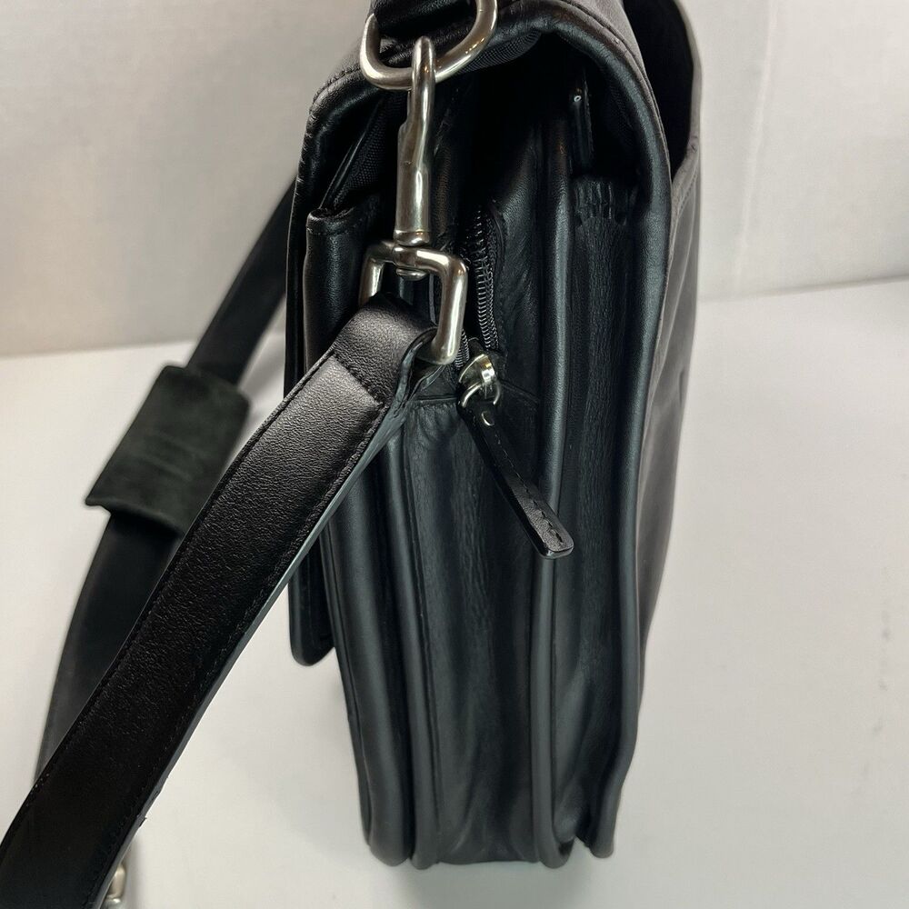 Vintage Coach Messenger Bag Black Leather Executive Thompson Briefcase - Picture 8 of 12